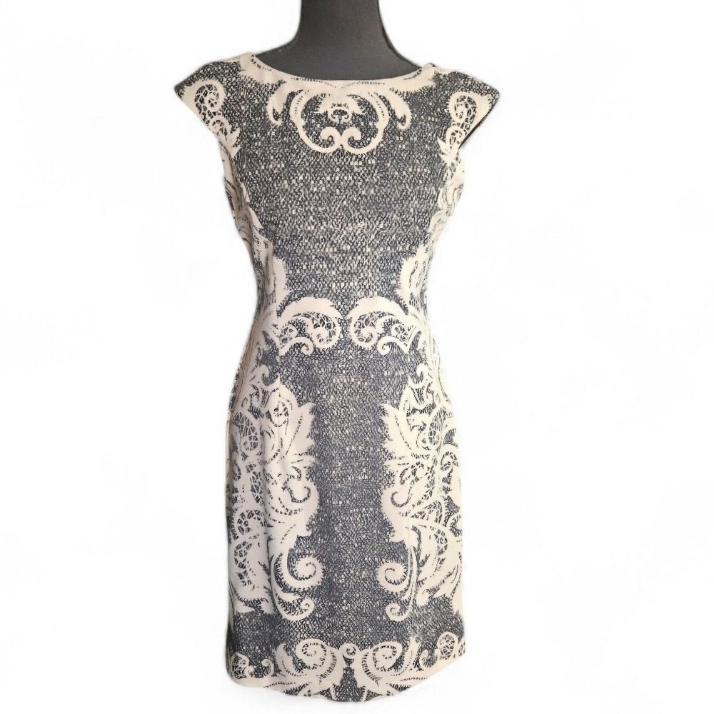 Maggy London Black and Cream Mini Dress